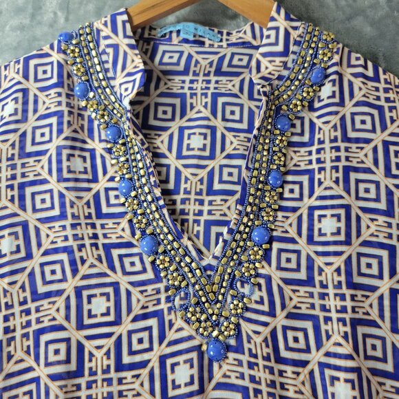 Antonio Melani Womens s Swimsuit Cover Up White Eyelet Tunic Dress Resort‎ Beach - Picture 6 of 9